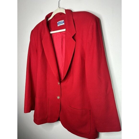 Vintage Pendleton Knockabouts Blazer Jacket Womens Red 100% Virgin Wool - Picture 4 of 10